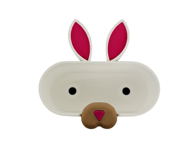 Bunny Glasses Holder Tray – 3D Printed Eyeglass Stand & Jewelry Dish, Cute Nightstand Organizer, Kawaii Bunny Decor, Easter Gift for Her