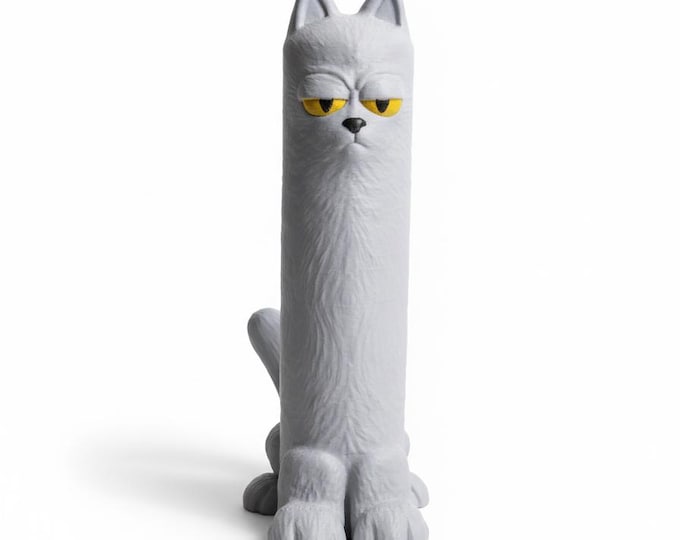 Grumpy Cat Toilet Paper Holder – Funny Bathroom Decor 3D Printed TP Stand, Cat Lover Gift