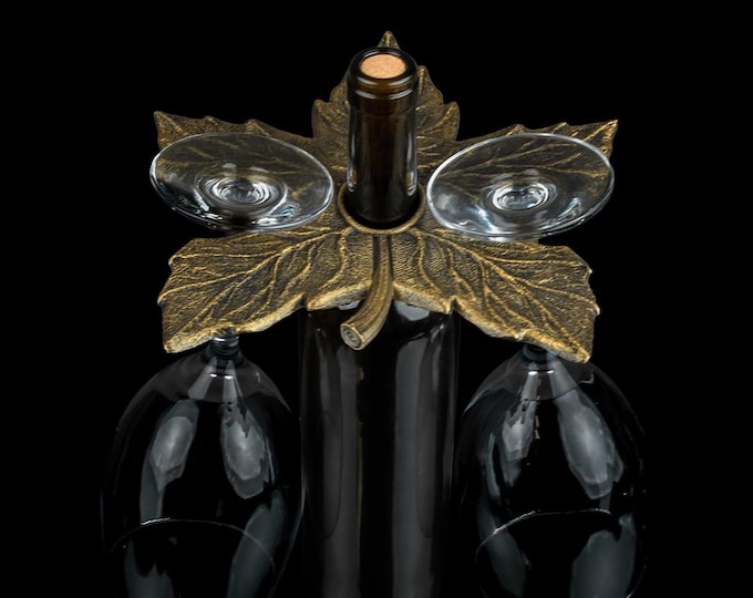 Leaf Wine Glass Holder: Bronze, Gold, or Silver - Autumn Barware