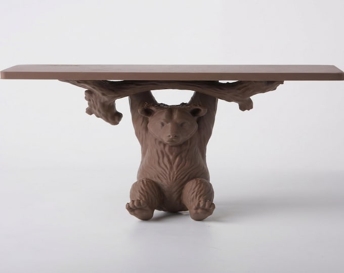 Bear Bookshelf Wall Shelf Nursery Decor Kids Room Organizer Animal Shaped Floating Display Woodland Theme Gift Storage Cute Design