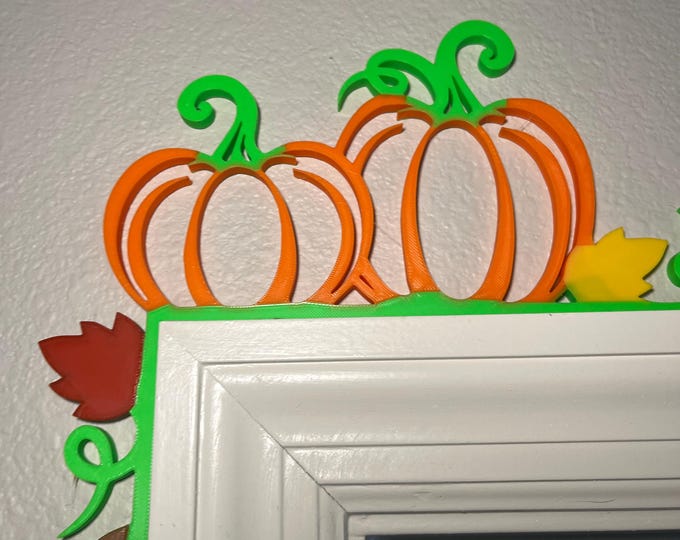 Fall Pumpkin Door Corner Decor: Autumn Harvest Accent