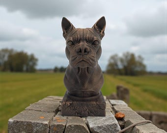 Pet Decorative Statue of Boston Terrier – Hand-Painted, Eco-Friendly Memorial for Dog Loss, Small Dog Keepsake, Dog Remembrance Gift