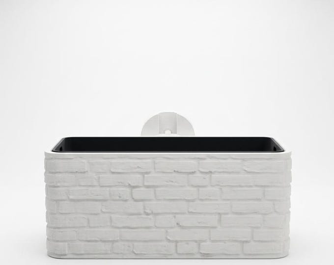 Window Box Planter – Brick Texture Wall Mounted Planter, 3D Printed Indoor Pot