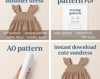 Baby Summer Dress Sewing Pattern: Ruffle Straps Sundress (PDF Pattern)