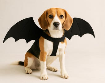 Patrón de costura para disfraz de alas de murciélago para perro: Traje de Halloween para mascotas (PDF)