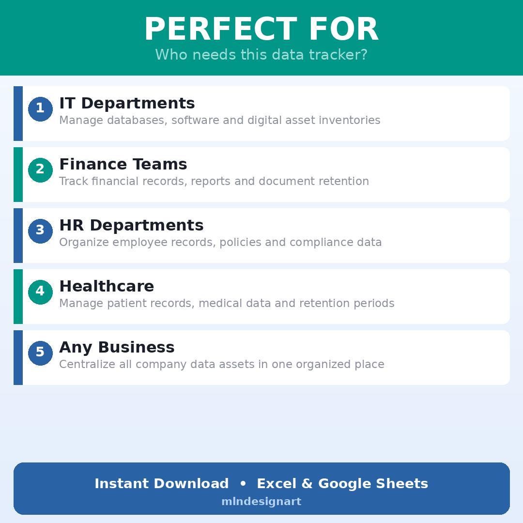 Data Inventory Management Template, Excel & Google Sheets Tracker ...