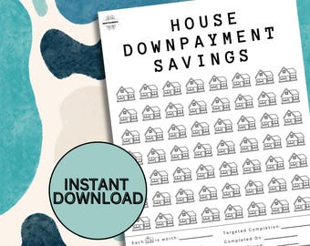 Home Down Payment Savings Challenge: First House Tracker (PDF)
