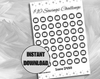 Mini Savings Challenge Save 10 Dollars Printable Easy Finance Tracker for Budgeting and  Money Management