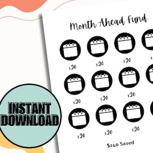One Month Ahead Challenge Month Ahead Savings Challenge Tracker Savings Challenge Printable Cash Envelope Stuffing Month Ahead Save 240