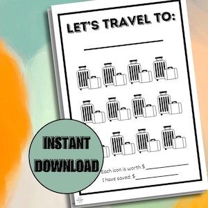 Travel Savings Challenge Bundle: 12 Categories, Budgeting Fun (Digital Download)