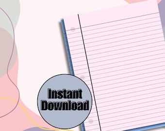 Colorful Lined Digital Notebook Paper: 120 Page Pack (Digital Download)