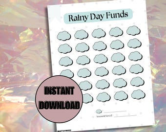 Rainy Day Funds Savings Challenge Printable (Digital Download)