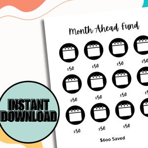 One Month Ahead Challenge Month Ahead Savings Challenge Tracker Savings Challenge Printable Cash Envelope Stuffing Month Ahead Save 600