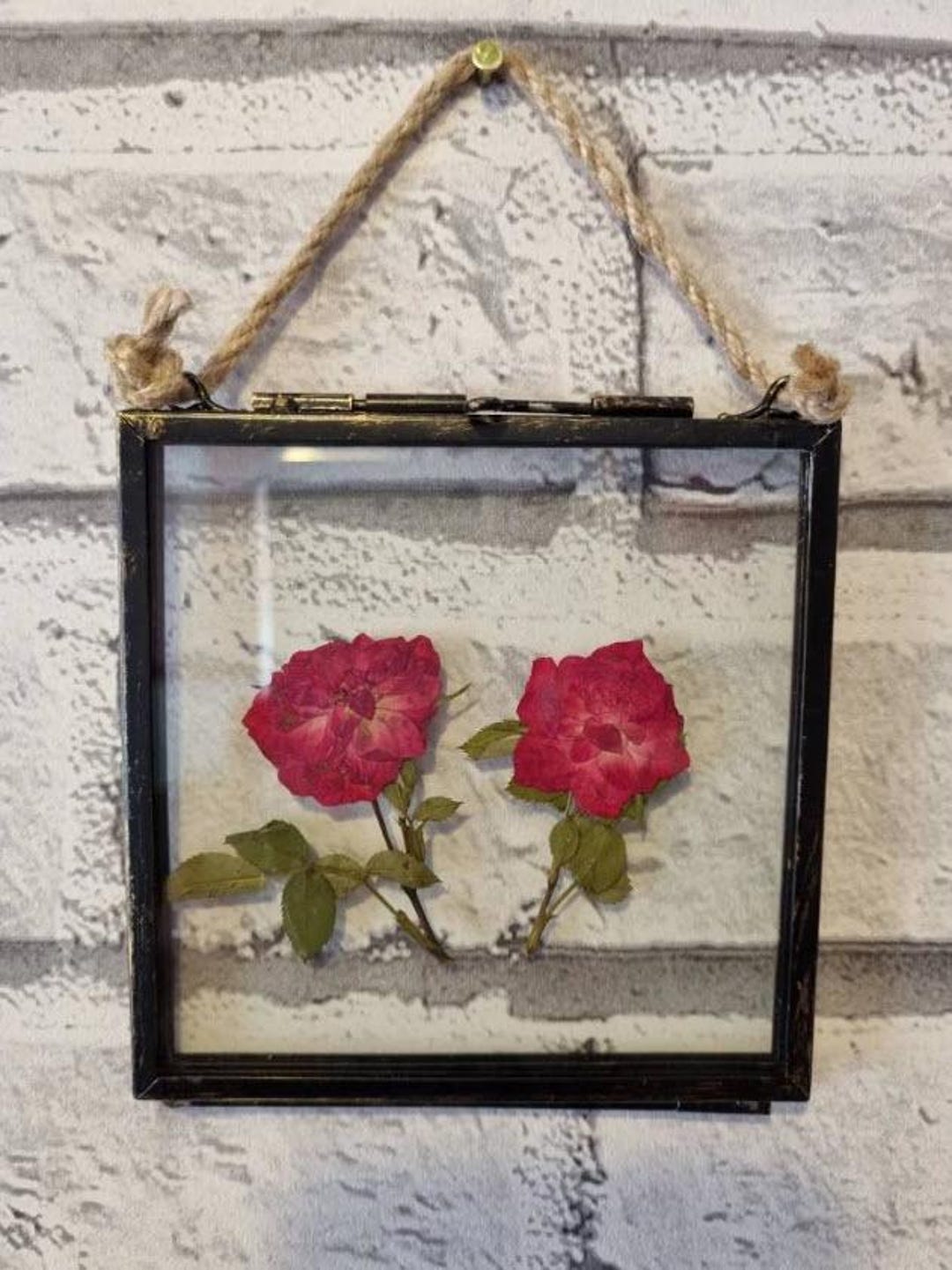 Pressed Roses In Frame 2 Pink Pressed Roses | Framed Pressed Rose | Flower Wall Art | Flower ...