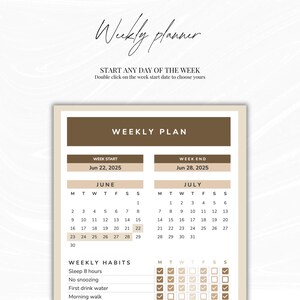 ADHD Weekly Planner Google Sheets | Productivity & Habit Tracker ...