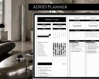 ADHD Weekly planner Google sheets | Productivity & Habit tracker | Digital Download