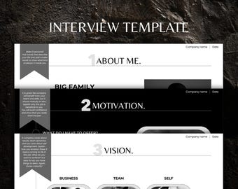 Plantilla de presentación para entrevistas: Canva, PowerPoint y PDF Guía de carrera