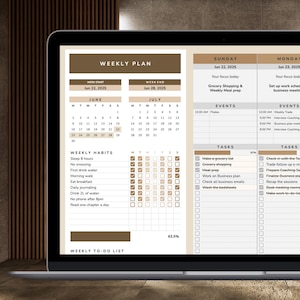 ADHS-Wochenplaner für Google Sheets | Produktivitäts- und Gewohnheitstracker | Digitaler Download