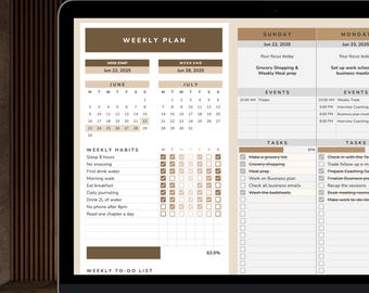 ADHD Weekly planner Google sheets | Productivity & Habit tracker | Digital Download