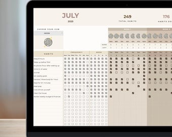 Google Sheets Habit Tracker | ADHD Weekly planner Digital Weekly Organizer, Habit Tracker, Productivity Spreadsheet ADHD Planner to do list