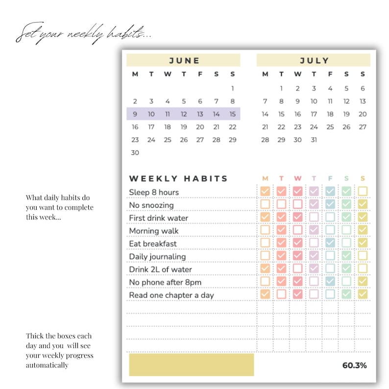 Weekly Planner Google Sheets | ADHD Planner & Productivity Tracker ...
