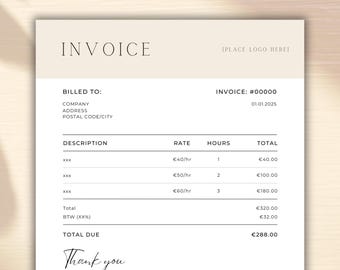 Editable Invoice Template: Professional Design for Canva, PowerPoint, PDF