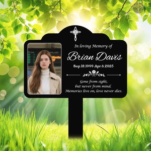 Customized Photo Memorial Plaque,Personalized Grave Marker With Photo,Remembrance Plaque,Temporary Grave Marker,Outdoor Memorial Plaque
