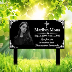 Customized Photo Memorial Plaque,Personalized Grave Marker With Photo,Remembrance Plaque,Temporary Grave Marker,Outdoor Memorial Plaque