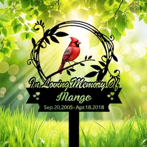 Custom Cardinal Memorial Stake,Personalized Memorial Stake,Cardinals Appear Sign,Remembrance Stake,Sympathy Gift,Outdoor Grave Marker