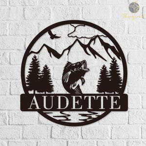 Benutzerdefinierte Wanddekoration mit Fischmotiv, Dekoration für das Angeln im Freien, Angelclubdekor, Geschenk für Angelbegeisterte, Vatertagsgeschenk