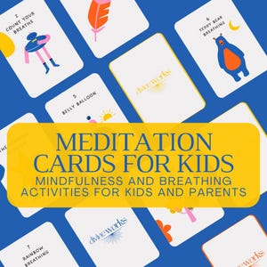 Tarjetas digitales de atención plena para niños / Actividades de meditación para padres e hijos / Alivio de la ansiedad, habilidades de afrontamiento / Regalo ecológico