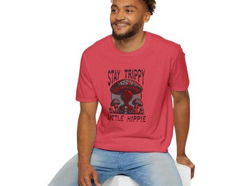 Psychedelisches Alien Grafik Unisex T-Shirt, Bleib Trippy kleines Hippie T-Shirt, Magische Pilze T-Shirt, Psychedelisches Shirt, Hippie T-Shirt, Trippy T-Shirt,