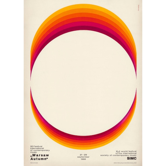 Waldemar Swierzy Warsaw Autumn Poster | 1968 Polish Graphic Art Print
