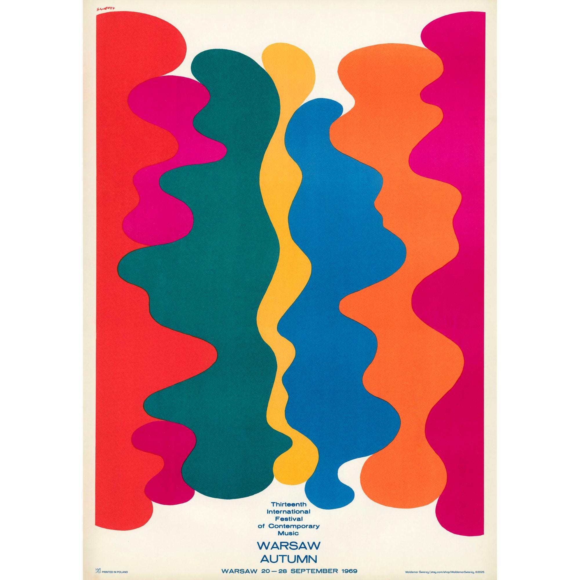 Waldemar Świerzy Warsaw Autumn 1969 Poster – Mid Century Modern