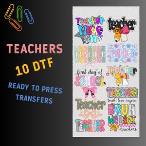 Teacher DTF Transfer: Back to School Heat Transfer Designs