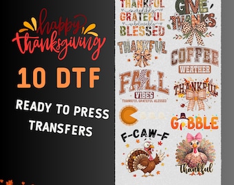 Fall Thanksgiving DTF Transfers Ready To Press Thankful Grateful Blessed Dtf,  Ready to Press DTF Transfers Thankful Fall Dtf Direct To Film