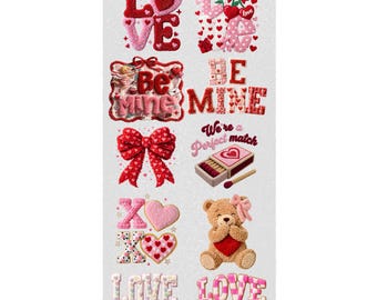 Faux Latch Hook Valentine's Day DTF Transfers Valentine's Day Premade Gang Sheet, Dtf Transfers Valentine, Coquette Valentine Dtf Transfers