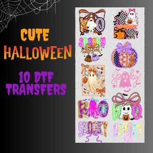 Cute Halloween Transfers , Ready to Iron on Transfers Gang Sheet, DTF Transfers, DTF Transfer Ready For Press, Fall  Premade Gang Sheet