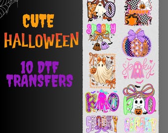 Cute Halloween Transfers , Ready to Iron on Transfers Gang Sheet, DTF Transfers, DTF Transfer Ready For Press, Fall  Premade Gang Sheet