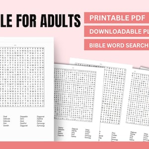 Bible Word Search Puzzle for Adults, Bible Word Search, Scripture Puzzle Book, Printable pdf, Christian Word Puzzles, Faith-based Activities