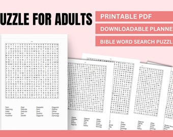 Bible Word Search Puzzle for Adults, Bible Word Search, Scripture Puzzle Book, Printable pdf, Christian Word Puzzles, Faith-based Activities