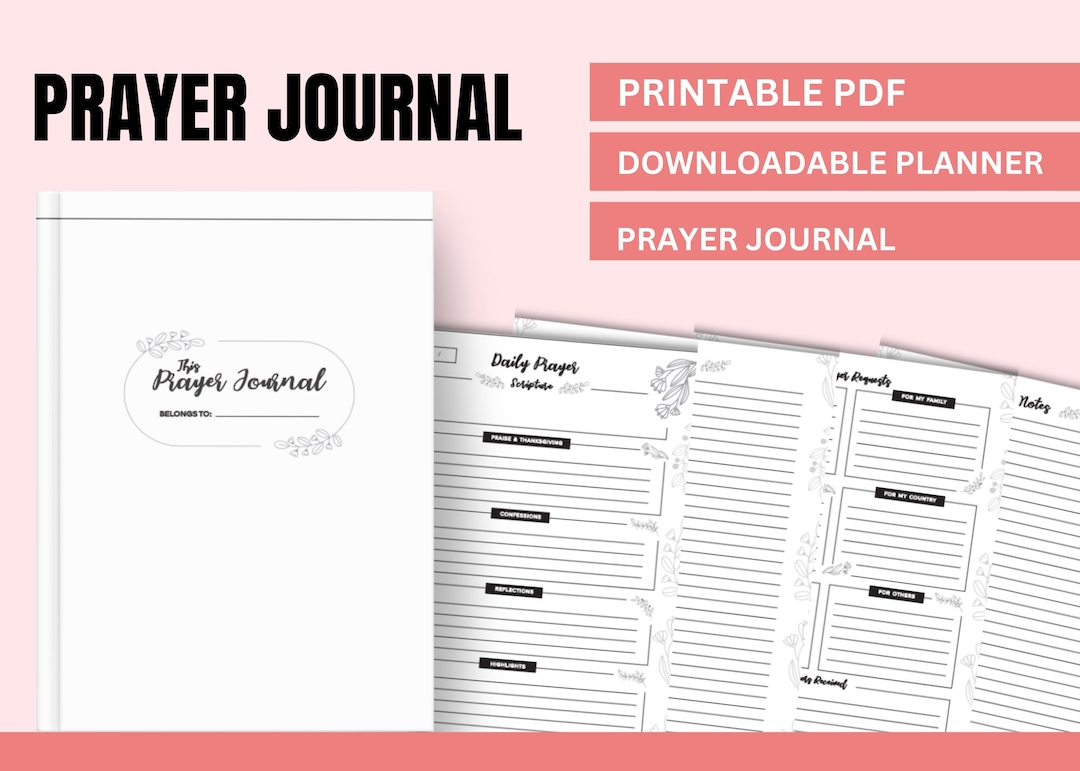 Prayer Journal Template Instant Download Printable Prayer Journal