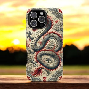 Japanese Dragon Phone Case - Traditional Asian Art Design for iPhone & Android, Phone case cover, Valentine Gift, iPhone case cover, Cover