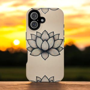 Minimalist Lotus Flower Phone Case - Elegant Floral Design, Louts phone cover, iPhone case cover, Birthday Gifts, Girls phone cover, Case