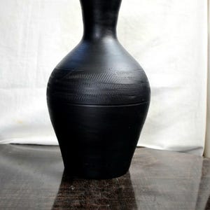 Handmade Handcrafted Antique Black Vase Matte Black Ceramic Vase