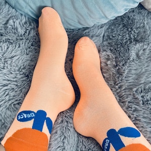 1 Pair Peach Women Girls Socks Cute Cartoon Flower Pattern Comfortable Breathable Socks Bright Color Floral Pattern Colorful Summer Spring