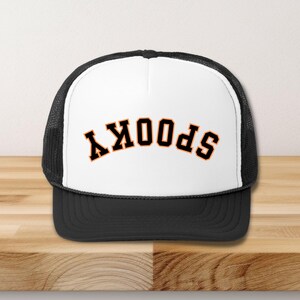 Spooky Trucker Hat: Halloween Snapback Cap, Unisex Polyester-Nylon