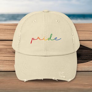 Pride Distressed Baseball Cap: Rainbow LGBTQ+ Cotton Hat