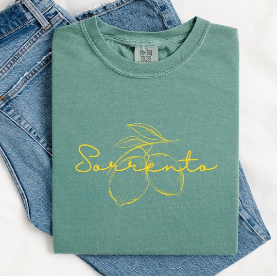 Sorrento Lemon Tee: Italy Travel Shirt, Minimalist Design