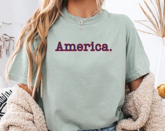 America. Comfort Colors T-Shirt, Patriotic Celebration Tee, USA 250th